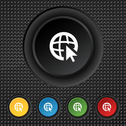 internet sign icon world wide web symbol cursor vector image