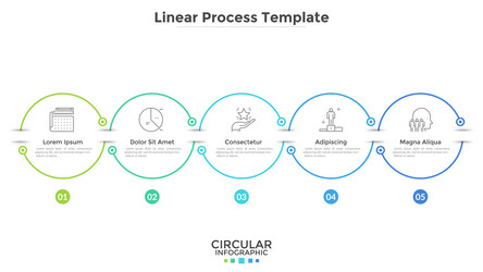 Modern linear infographic template Royalty Free Vector Image