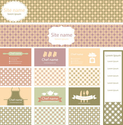 set business cards and header website vector