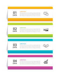 4 data infographics rectangle tab index template vector image