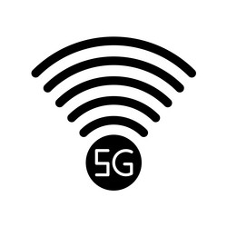 5g signal indicator black glyph icon internet vector