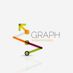 abstract logo idea linear chart or graph vector image