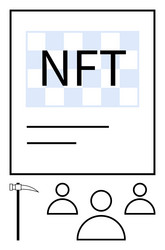 digital nft asset concept with blockchain mining vector image