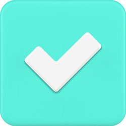 Done checkmark green glossy square button vector