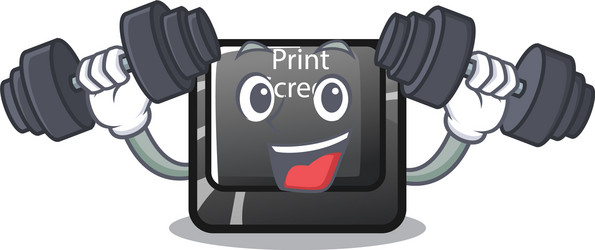 Fitness button print screen computer character vector