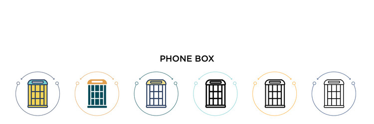 Phone box icon in filled thin line outline vector