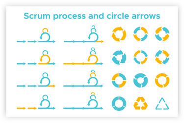 Scrum Diagram Elements - Agile Workflow vector image