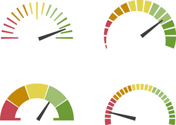 set color tachometers flowmeter with indicator vector image