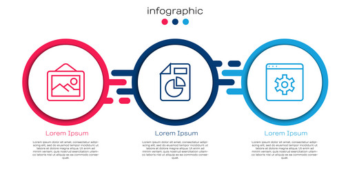 Set line picture landscape document with graph vector