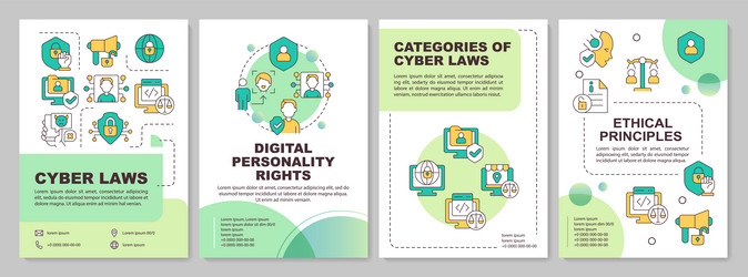 2d brochure with cyber law gradient thin line vector