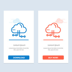 Cloud share computing network blue and red vector