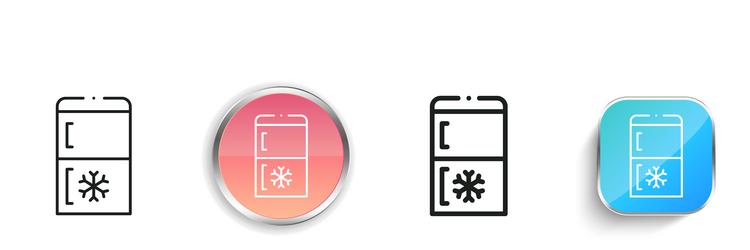 freezer icon thin linear regular and button style vector image