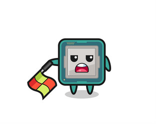 processor character as line judge hold the flag vector image