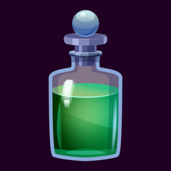 bottle liquid potion magic elixir colorful game vector image