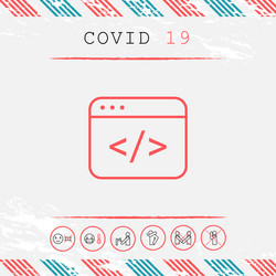 code editor icon graphic elements for your design vector image