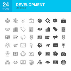 Development Line Icons - Web & Glyph vector image