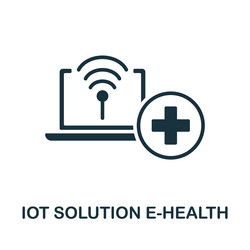 e-health icon monochrome sign from iot solution vector image