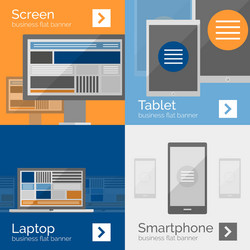 Electronic devices flat design banners vector