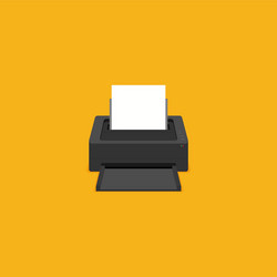 flat printer icon isolated on color background vector