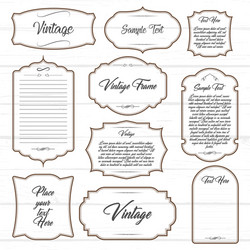 Frames set design with text Royalty Free Vector Image