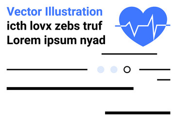 heartbeat graphic with random text checkboxes vector image