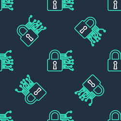 line cyber security icon isolated seamless pattern vector image