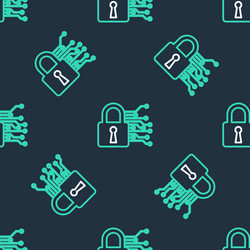 Line cyber security icon isolated seamless pattern vector