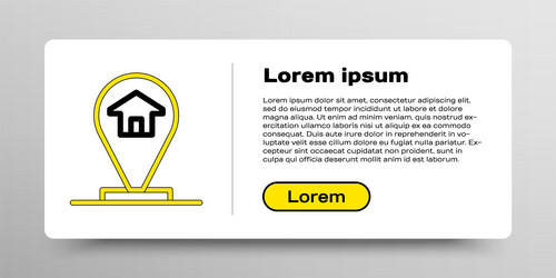 line map pointer with house icon isolated on white vector image