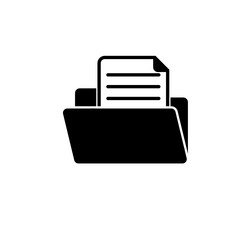 open file folder document solid flat icon vector image
