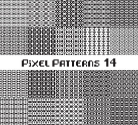 Pixel pattern seamless black and white color vector