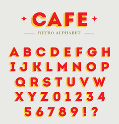 Retro Alphabet Set - Branding Font vector image