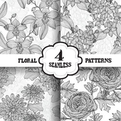 seamless patterns set vector image