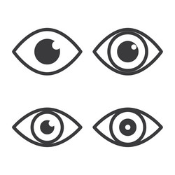 set of eye icon sign flat design isolated vector