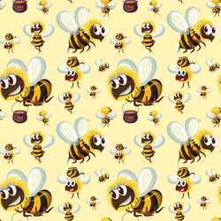 Bee Pattern - Seamless Repeat vector image
