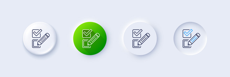 checkbox line icon survey choice sign icons vector image