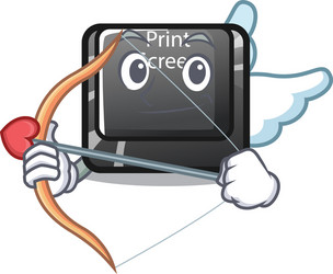 cupid button print screen computer character vector image
