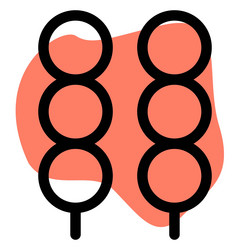 Delicious dango outline icon Royalty Free Vector Image