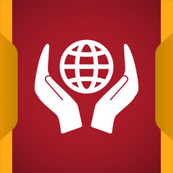 globe in hand icon for web and mobile vector