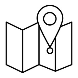 map with pin thin line icon direction vector image