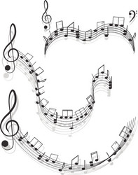 music two treble clefs and notes for your design vector