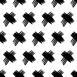 seamless pattern with hand drawn cross symbols vector image