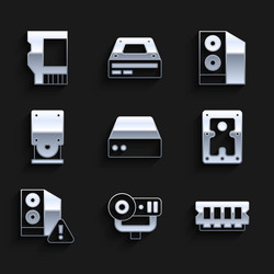 set server data web hosting camera ram random vector image