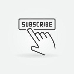 Subscribe Line Icon - Hand Pointer vector image