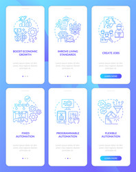 automation systems blue gradient onboarding vector image