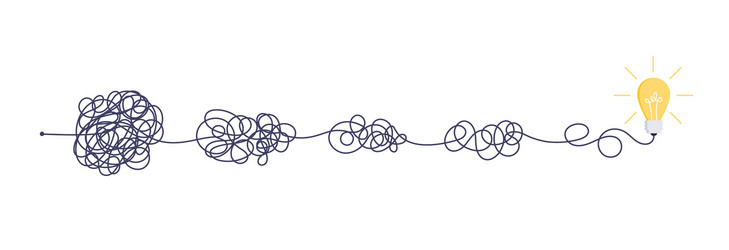 complex easy simple way from start to idea chaos vector image
