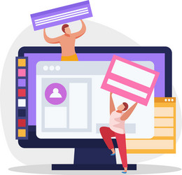 computer window design composition vector image