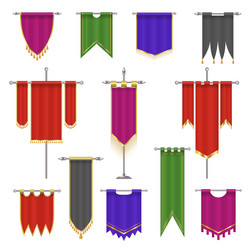 flags fantasy banners medieval war badges trophy Vector Image