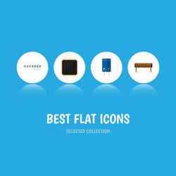 flat icon technology set of cpu memory vector image