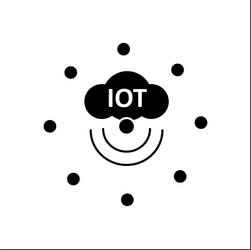 IoT Sensor Glyph - Connected Devices vector image