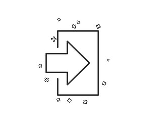 login arrow line icon sign in symbol navigation vector image